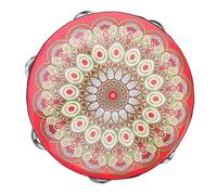 Mikinona Hand Held Tambourine Drum Wood and Stainless Steel Construction for Church Easy to Learn Percussion Instrument for Adults