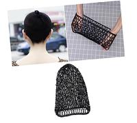Mikinona Hand Hooked Hair Net for Women Vintage Crochet Snood Elastic Band Breathable Rayon Net for Sleeping Victorian Decoration Black