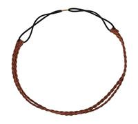Mikinona Hand-woven Twisted Braid Headband Double-layer Suede Hairband Brown Retro Hair Ornament for Women Casual and Party Wear