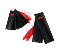 Mikinona Handmade Black Bamboo Castanets Pair, Traditional Chinese Kuaiban Percussion Instruments for Adults and Children, Professional Folk Hand Clappers for Allegro Music and Stage Performance