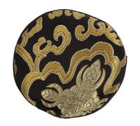 Mikinona Handmade Wood Buddha Sound Bowl Cushion 10cm Black Gold Decorative Temple Singing Bowl Pad Cloth Mat Accessory for Meditation and Zen Practice