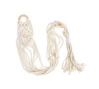 Mikinona Handwoven Macrame Ukulele Hanger Wall Hanging Instrument Holder for Home Decor - Cotton Linen Rustic Style Sturdy Wall Decoration Elegant Simple Design