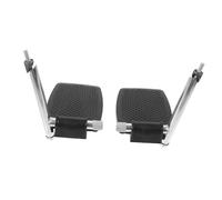 Mikinona Heavy Duty Wheelchair Footrest Pedal Replacement 1 Pair of Thick Plastic and Metal Universal Footplates for Seniors Easy to Install Suitable for Wheelchair Models