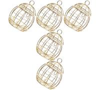 Mikinona Hollow Birdcage Candy Boxes with Smooth Surface and Safe Reliable Design a Surprise Gift 5pcs Made of Iron Elegant Golden Metal Candy Packaging Boxes for Party or Wedding Use