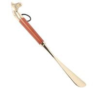 Mikinona Horse Head Handled Shoehorn 32cm Alloy Wood Brown for Seniors | Long Handle Shoe Horn, Boots Shoe Horn, Shoes Wearing Tool, Shoe Lifter, Shoe Helper