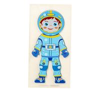 Mikinona Human Body Puzzle Fidget for Boy Girl Educational Wooden Astronaut Puzzle Space Theme Early Learning for Develop Observation Thinking and Fine Motor Skills