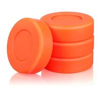 Mikinona Ice Hockey Practice Pucks 3Pcs PVC Hardness Adjustable Pucks for Roller Hockey Sports Supplies for Boys and and Adults Indoor/Outdoor Use 7Cm Diameter Orange