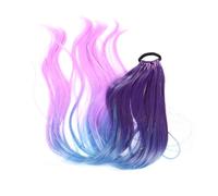 Mikinona Inch Long Straight Ponytail Extension Braid Synthetic Hairpiece for Girls Women Vibrant Tinsel Ponytail Accessory