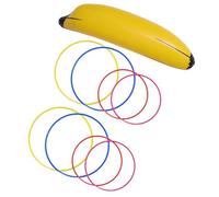 Mikinona Inflatable Banana Toss Game Set 68cm Banana, 4 Large Rings 4 Small Rings Bachelorette Party, Pool Beach Tossing for Bridal Shower Games Random Color Random Color