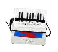 Mikinona Introductory Musical Instrument Wooden Accordion for Boys and Girls Children's Musical Toy White