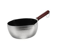 Mikinona Japanese Yukihira Saucepan Milk Pan 18cm Nonstick Aluminum Cooking Pot with Wooden Handle Thickened Base Suitable for Stovetop Cooking Noodles Soup and Porridge