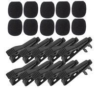 Mikinona Lapel Microphone Clips Lavalier Mic Metal Tie Clips with Sponge Covers for Online Chatting and Public Speaking and Windscreen