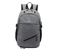 Mikinona Large Capacity Oxford Cloth Basketball Backpack with USB Charging Port Hidden Bottom Net for Football and Sports Ball Storage Dual Buckle Design for Helmet and Volleyball Grey