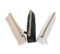 Mikinona Large Capacity PU Leather Pen Pouch for Student College Use