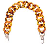 Mikinona Leopard Print Acrylic Bag Chain Replacement with Anti-Aging Feature, Stylish Coffee Colour Decorative Shoulder Strap for Practical Bag Decor and Creative Handbag Use