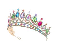 Mikinona Lightweight Bride Wedding Headband with Crystal Queen Crown Elegant Bridal Hair for Women Princess Tiara for Wedding Birthday Cosplay and Party Accessories