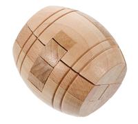 Mikinona Luban Lock Puzzle Wooden Ming Lock Educational Brain Teaser for Adults Barrel Shape Enhances Dexterity Logic Thinking and Hand-eye Coordination