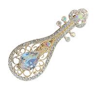Mikinona Lute Shaped Bling Hair Clips for Women Elegant Duckbill Barrettes with Shiny Crystals for All Hair for Parties Travel and Daily Wear