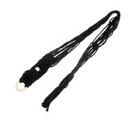 Mikinona Macrame Guitar Hanger for Wall Mount 125cm Handmade Black Ukulele Holder Decorative Wall Hanging Instrument Organizer