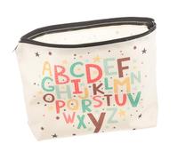 Mikinona Make up Bag Zipper Pouch for Cosmetics and Toiletries Small Organizer for Travel and Outdoor Use Stylish Letter Pattern Design for Women and Girls
