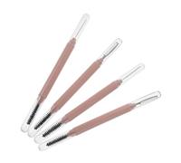 Mikinona Mascara Brush Tool Eyelash Brushes 4Pcs Compact Portable Stainless Steel Comb with Dust Cover for Sensitive Skin Lash Care Routine