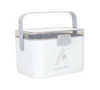 Mikinona Medicine Organizer Box Multi-Layer Storage Case with Safety Clasp Lightweight and Portable for Home and Outdoor Travel Grey