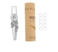 Mikinona Metal Kazoo with Rope and Flute Diaphragms Portable Kazoo Kit for Beginners and Adults Easy to Play Musical Instrument for Fun and Music Learning