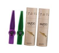 Mikinona Metal Kazoos 2pcs Replaceable Membrane Aluminium Alloy Guitar Kazoos Musical Instruments Purple Green Pocket Size for Party Ukulele Violin Keyboard Piano