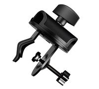 Mikinona Metal Mic Arm Clamp with 15mm Hole Diameter and Rotating Plate, Microphone Stand Clip Holder for Handheld Microphones, Suitable for Live Music Events and Stage Performances, Black