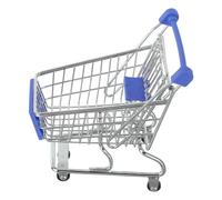Mikinona Metal Mini Shopping Cart Grocery Cart with Wheels Iron and Plastic Handcart for Pretend Supermarket Role Play and Dollhouse Display Multifunctional Organizer and Idea