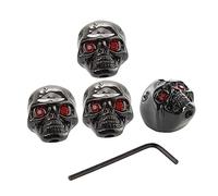 Mikinona Metal Potentiometer Volume Knobs 4 Pcs Skull Head Electric Guitar Knobs Tone Control Includes Wrench for Quick Replacement