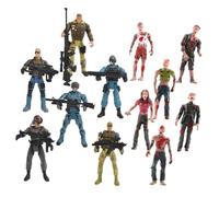 Mikinona Military Soldier Figures Flexible Plastic Action Figures for Creative Play and Themed Party Decor Includes Zombies and Mercenaries Models