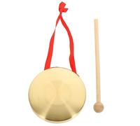 Mikinona Mini Copper Gong Drum Handheld Orff Percussion Instrument for Music Celebration Smooth Edges Safe for Loud Resonant Sound for Party Concert and Creative Hearing Training