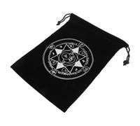 Mikinona Mini Drawstring Tarot Card Pouch Bag for Jewelry Crystals Dice Storage Soft Black Cloth Sack with Secure Closure for Wedding Party Favors and Medieval Belt Use