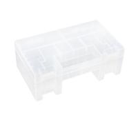 Mikinona Mini Portable Clear Battery Organizer Box for Aa Aaa Rechargeable Cells PP Plastic Storage Case with Aa Aaa Compartments Lightweight Compact Holder with Transparent Lid