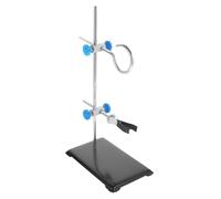 Mikinona Mini Portable Laboratory Support Stand Rust Iron Frame with Utility Clamp for Chemistry and Physics Experiments