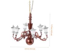 Mikinona Miniature Chandelier Lamp for Tiny House Scene Decoration and Moss Micro-landscape Light Dollhouse Accessory for Fairy Garden DIY and Sand Table Models Warm White Glow