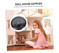 Mikinona Miniature Dollhouse Wall Clock with Electronic Moving Mechanism Realistic Black Round Design for Doll House Furniture and Photography Props Interactive Mini Style Decoration