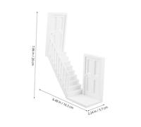 Mikinona Miniature Staircase with Handrail for Dollhouse and Sand Table Micro Landscape Plastic Model with Door Corner Turn Design for DIY Miniature Furniture and Educational Display