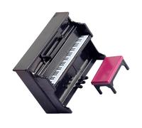 Mikinona Miniature Upright Piano Model with Stool Realistic Craftsmanship PP Material Safe for Creativity Development Micro Landscape Decoration and Tabletop Ornament