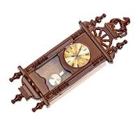 Mikinona Miniature Vintage Roman Clock Dollhouse Clock Doll House Miniature Dollhouse Hanging Doll Furniture Accessories Wall House Furniture Metal Brown