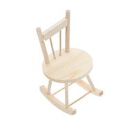 Mikinona Miniature Wooden Chair for Dollhouse Beige Realistic Design Craft Furniture for DIY School Projects Pretend Play Garden Scene Accessory