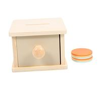 Mikinona Montessori Wooden Coin Box for Educational Practical Grasping Enhancing Fine Motor Skills Hand Eye Coordination Color Recognition Early Learning