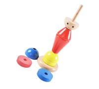 Mikinona Montessori Wooden Sensory Stacking Blocks for Fine Motor Skills Development Color Recognition and Shape Sorting Puzzle Durable Childsafe Educational for Early Cognitive Learning
