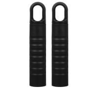 Mikinona Mop Handle Replacement Grips 2Pcs Black Non-Slip Rubber Sleeves with Hanging Holes for Dustpan Grip and Broom Handle Cleaning