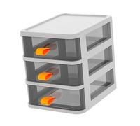 Mikinona Multi-Layer Desktop Storage Box Mini Cabinet 17X13.5X16Cm White Drawer Style Case Strong Organiser for Cosmetics and Eyebrow Pencils Suitable for Desktop and Home