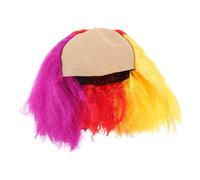 Mikinona Multicolor Clown Costume Wig Fluffy Funny Reusable Halloween Party Accessory for Djs Bar Carnival Stage Performances and Role Play