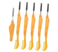 Mikinona Natural Finish Eyebrow Lash Brush 6pcs Folding Eyelash Combs Eyebrow Combs Lash Separator Makeup Tool Random Color