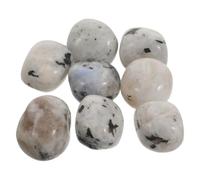 Mikinona Natural Polished Tumbled Crystals 2-3cm Bulk 100g White Moonstone Aromatherapy Diffuser Stones for Home Decor, Jewelry Making and Meditation