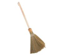 Mikinona Natural Vietnamese Corn Broom with Wooden Handle Soft Bristle Cleaning Tool for Indoor and Outdoor Use for Home Garage and Garden Sweeping Tasks